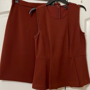 Ann Taylor Matching Knit Peplum Blouse & Pencil Skirt